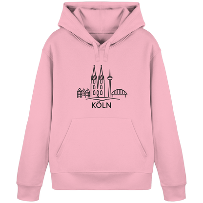 Köln Skyline (großer Druck auf der Brust) - Organic Basic Hoodie
