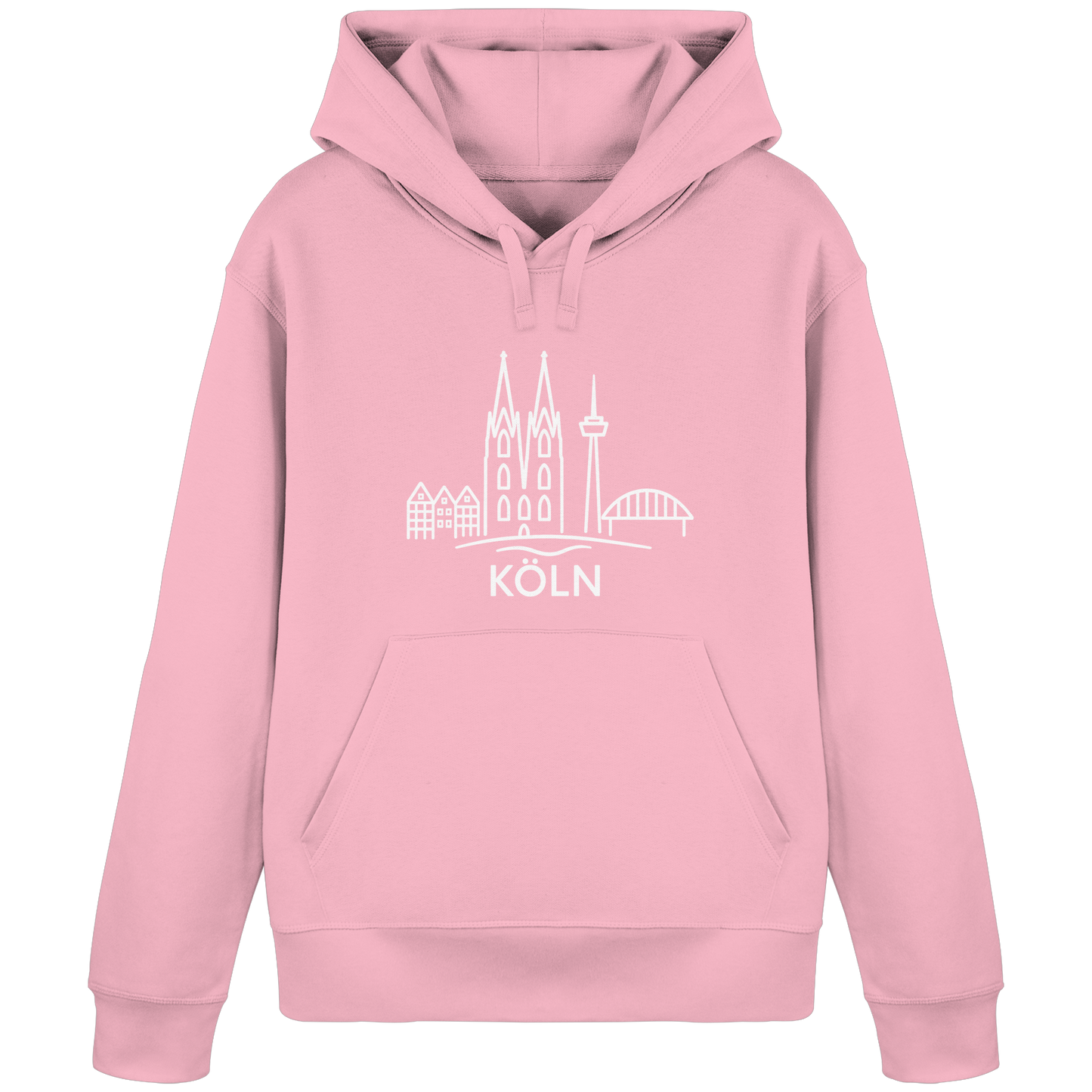 Köln Skyline (großer Druck auf der Brust) - Organic Basic Hoodie