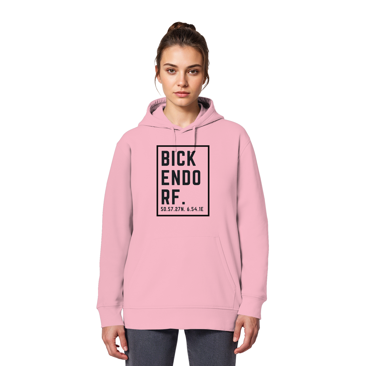 Bickendorf Koordinaten (großer Druck auf der Brust) - Organic Basic Hoodie
