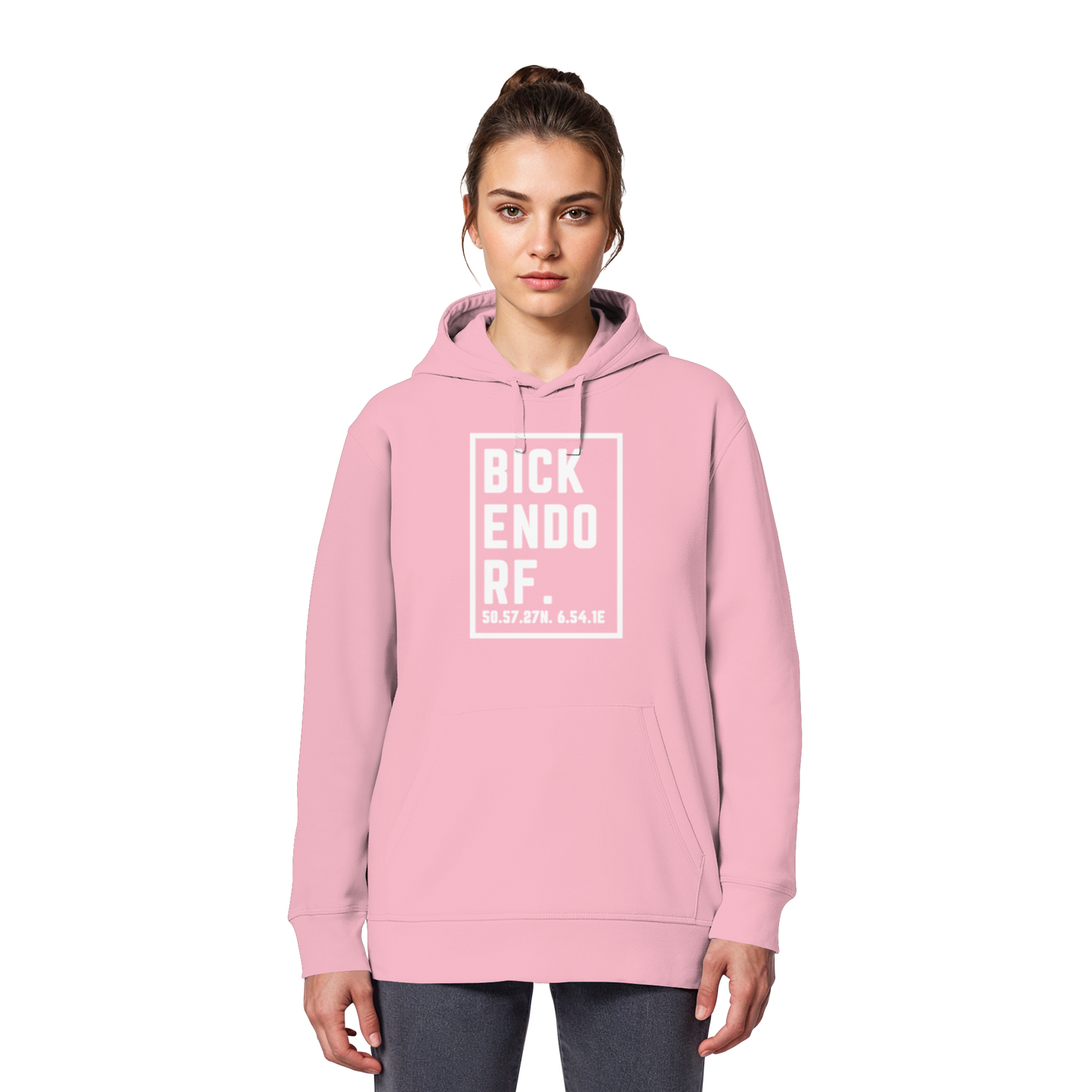 Bickendorf Koordinaten (großer Druck auf der Brust) - Organic Basic Hoodie