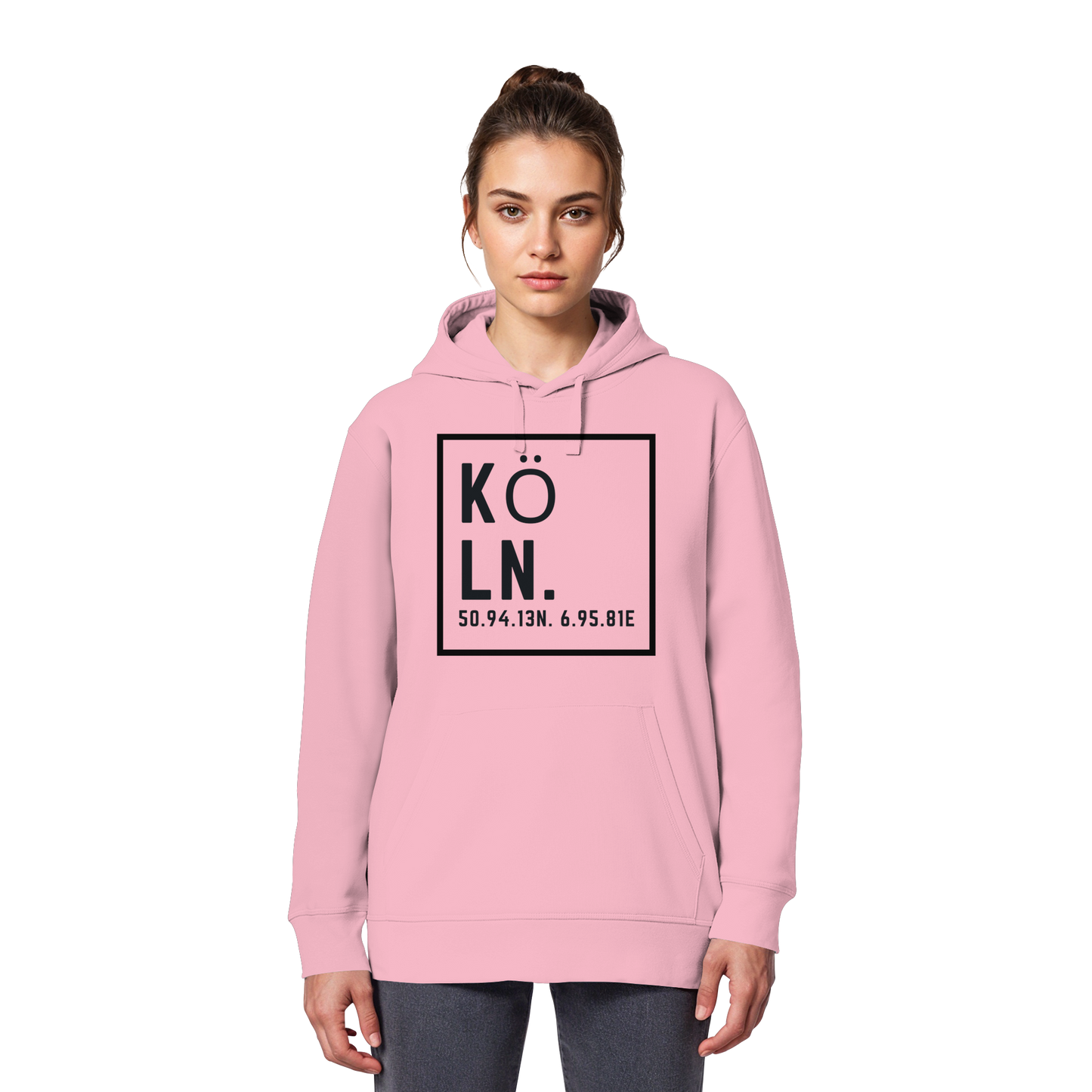 Köln Koordinaten (großer Druck auf der Brust) - Organic Basic Hoodie