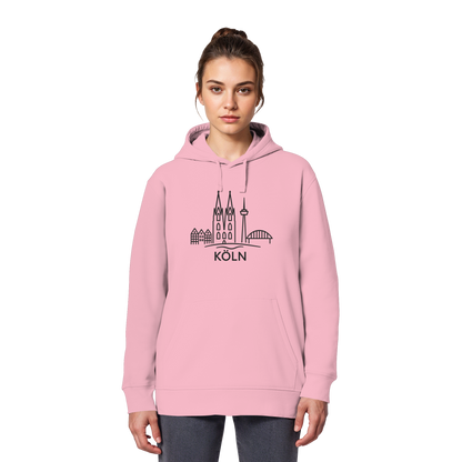 Köln Skyline (großer Druck auf der Brust) - Organic Basic Hoodie