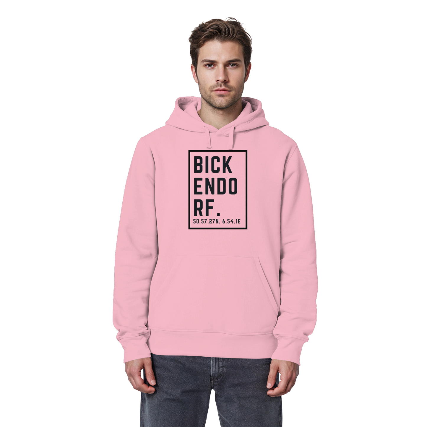 Bickendorf Koordinaten (großer Druck auf der Brust) - Organic Basic Hoodie