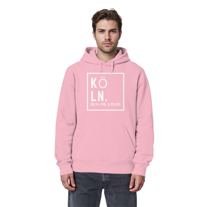 Köln Koordinaten (großer Druck auf der Brust) - Organic Basic Hoodie