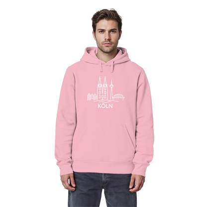 Köln Skyline (großer Druck auf der Brust) - Organic Basic Hoodie