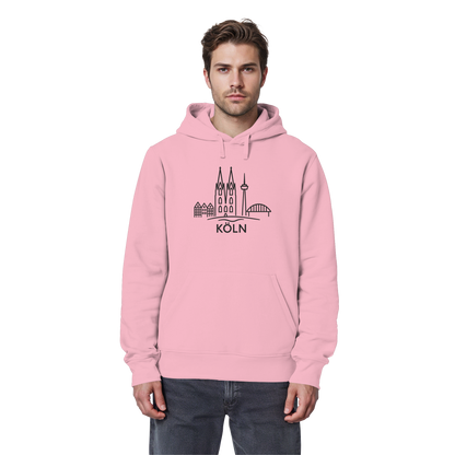 Köln Skyline (großer Druck auf der Brust) - Organic Basic Hoodie