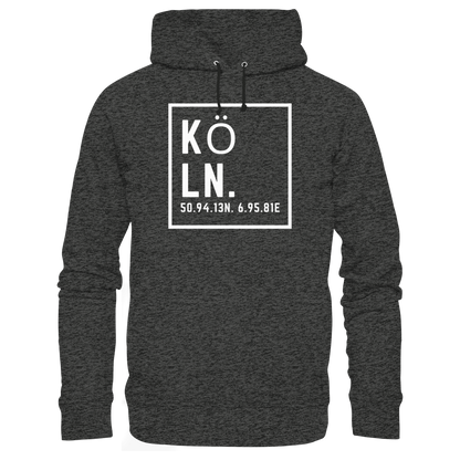 Köln Koordinaten (großer Druck auf der Brust) - Organic Basic Hoodie