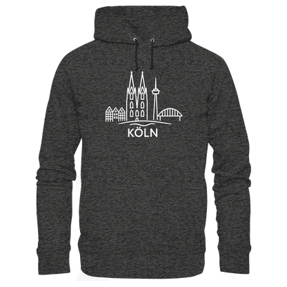 Köln Skyline (großer Druck auf der Brust) - Organic Basic Hoodie