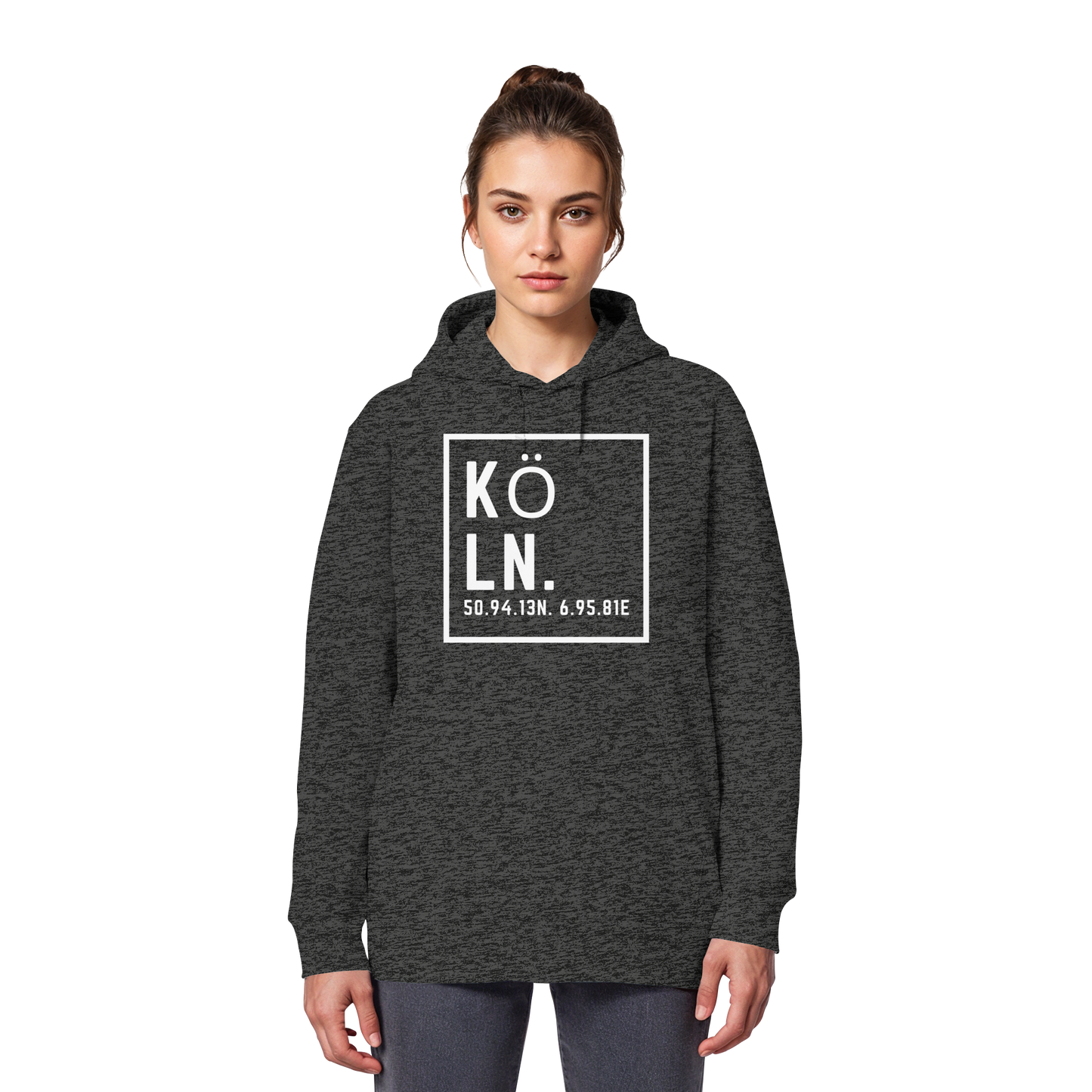 Köln Koordinaten (großer Druck auf der Brust) - Organic Basic Hoodie