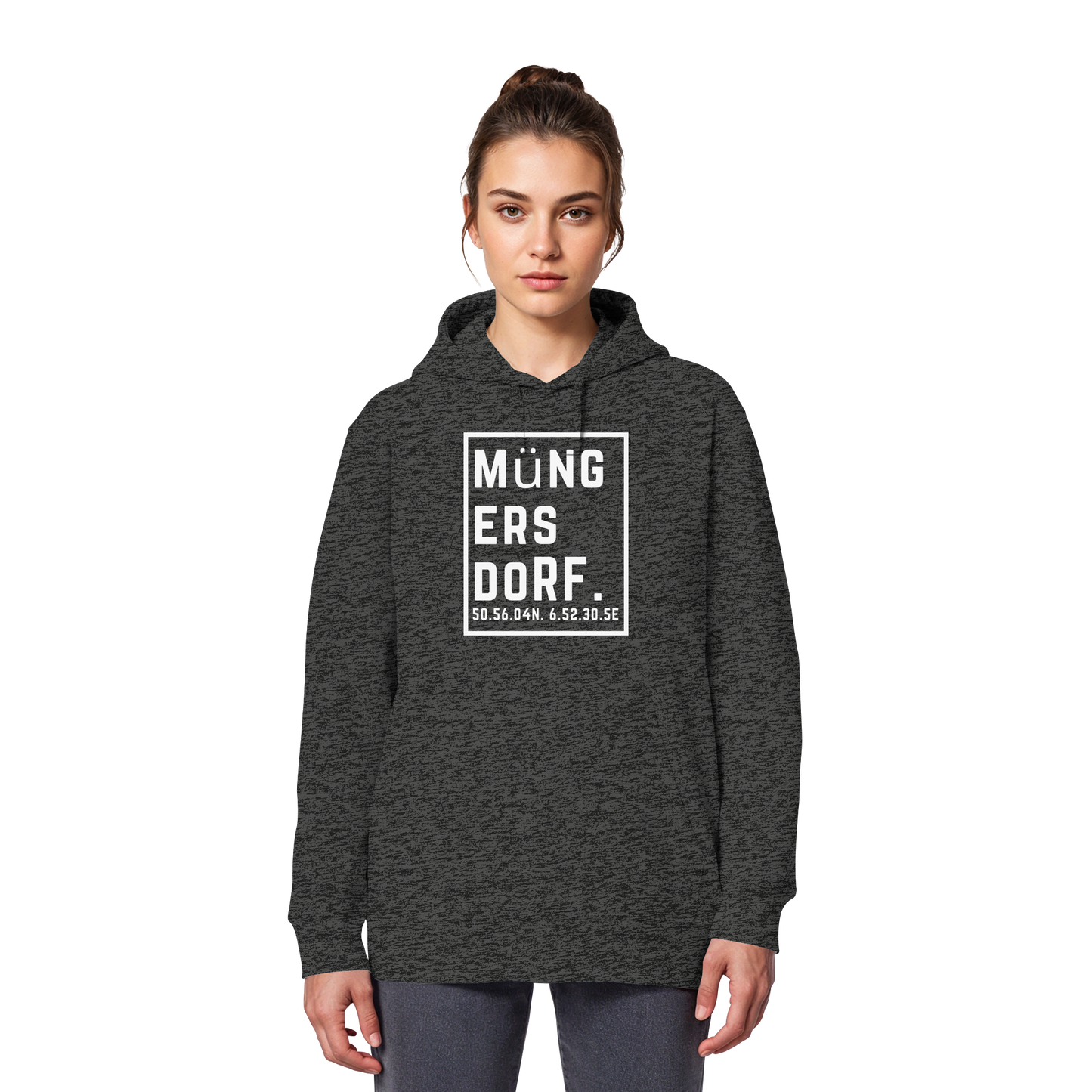 Müngersdorf Koordinaten (großer Druck auf der Brust) - Organic Basic Hoodie