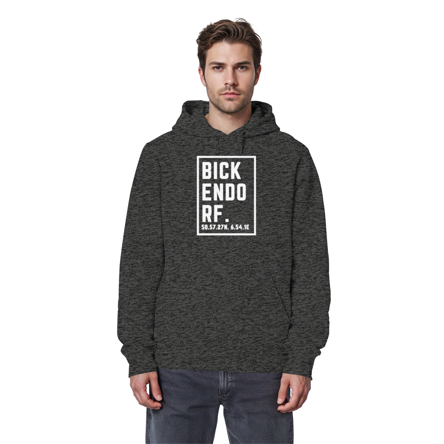 Bickendorf Koordinaten (großer Druck auf der Brust) - Organic Basic Hoodie
