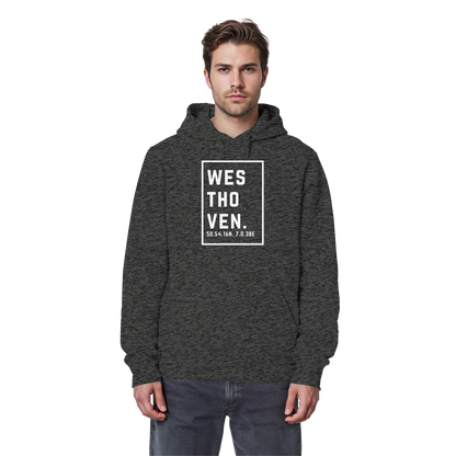 Westhoven Koordinaten (großer Druck auf der Brust) - Organic Basic Hoodie