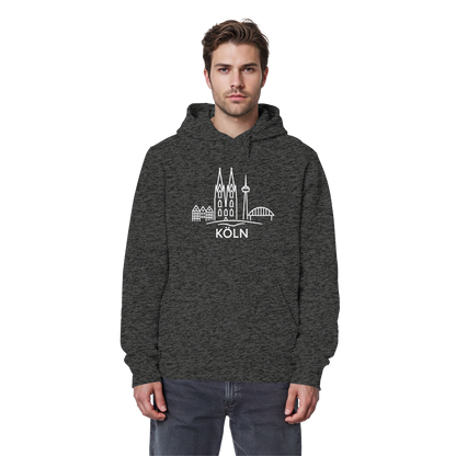 Köln Skyline (großer Druck auf der Brust) - Organic Basic Hoodie