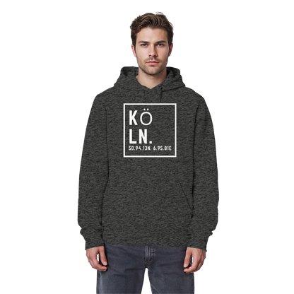 Köln Koordinaten (großer Druck auf der Brust) - Organic Basic Hoodie