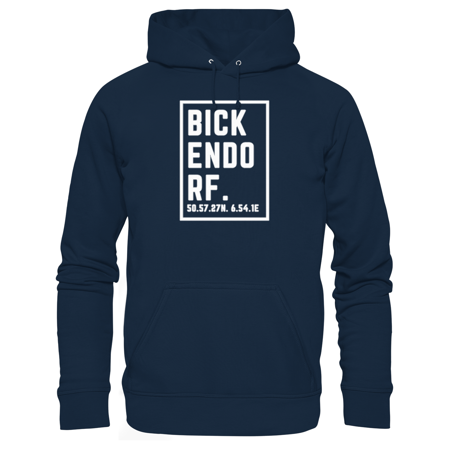 Bickendorf Koordinaten (großer Druck auf der Brust) - Organic Basic Hoodie