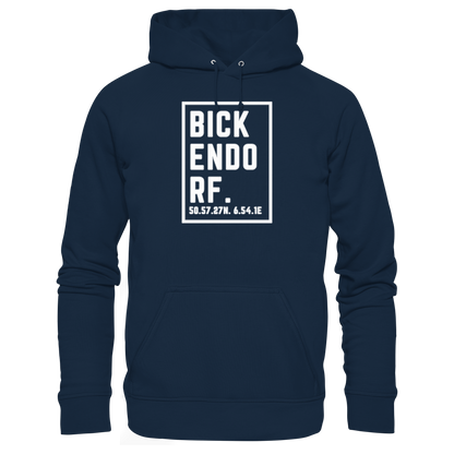 Bickendorf Koordinaten (großer Druck auf der Brust) - Organic Basic Hoodie