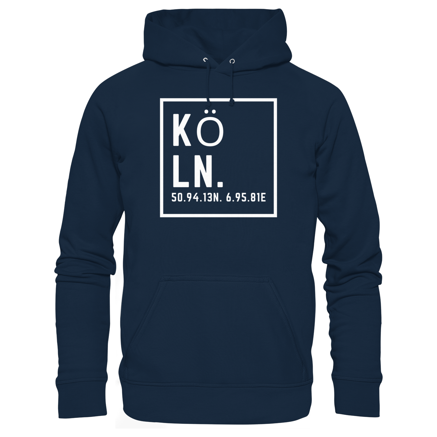 Köln Koordinaten (großer Druck auf der Brust) - Organic Basic Hoodie