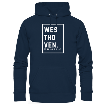 Westhoven Koordinaten (großer Druck auf der Brust) - Organic Basic Hoodie