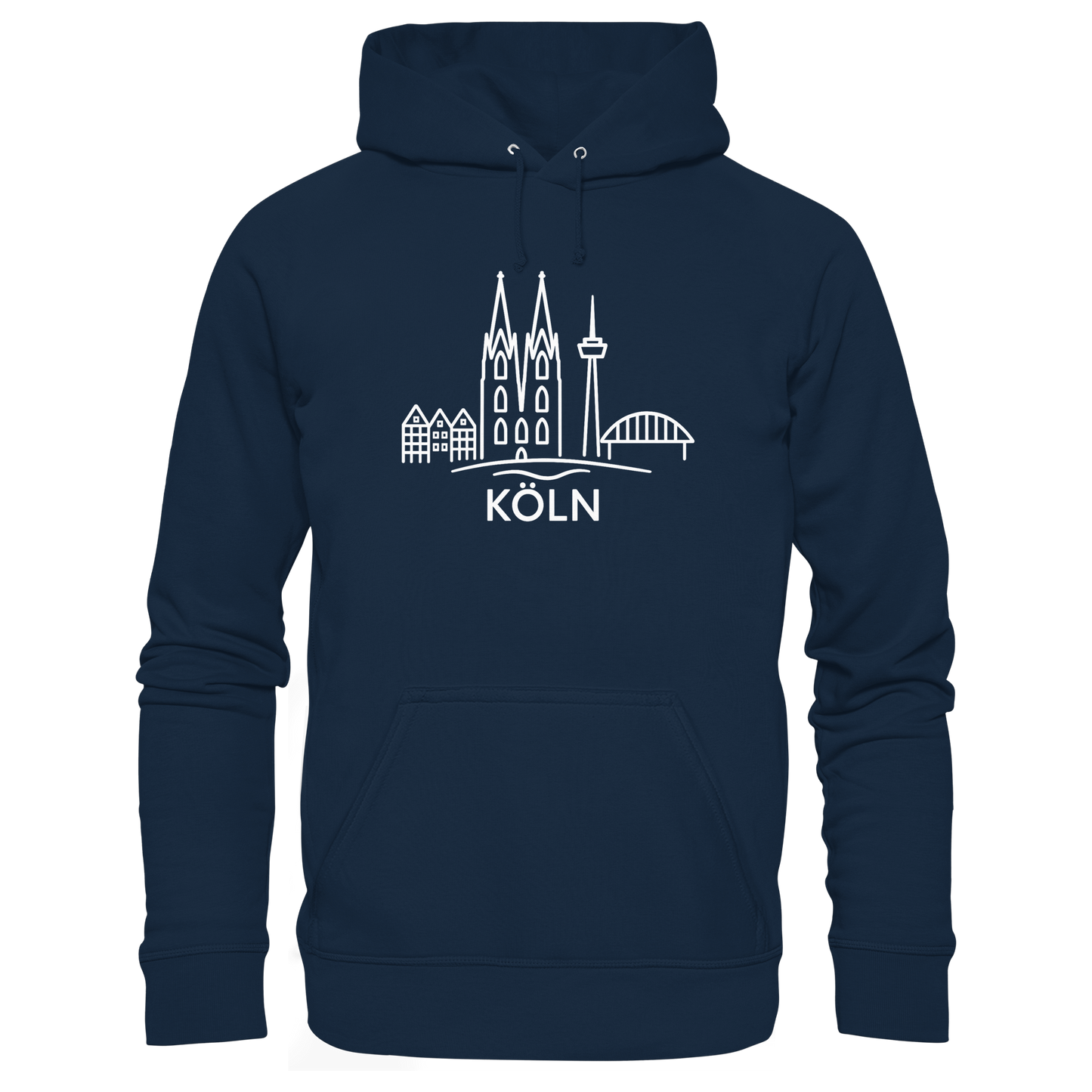 Köln Skyline (großer Druck auf der Brust) - Organic Basic Hoodie