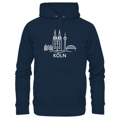 Köln Skyline (großer Druck auf der Brust) - Organic Basic Hoodie