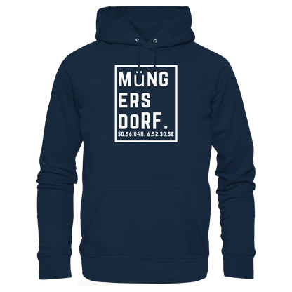 Müngersdorf Koordinaten (großer Druck auf der Brust) - Organic Basic Hoodie