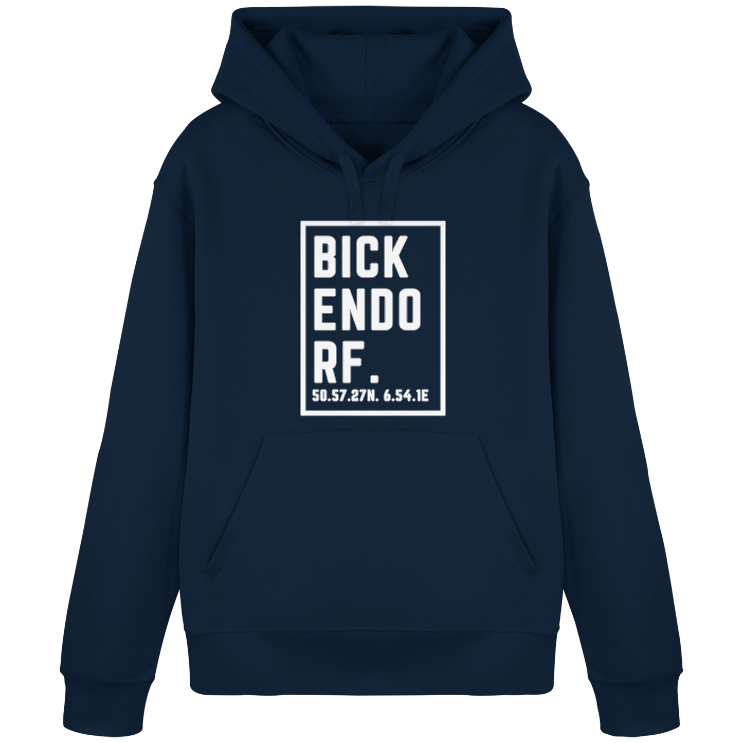 Bickendorf Koordinaten (großer Druck auf der Brust) - Organic Basic Hoodie