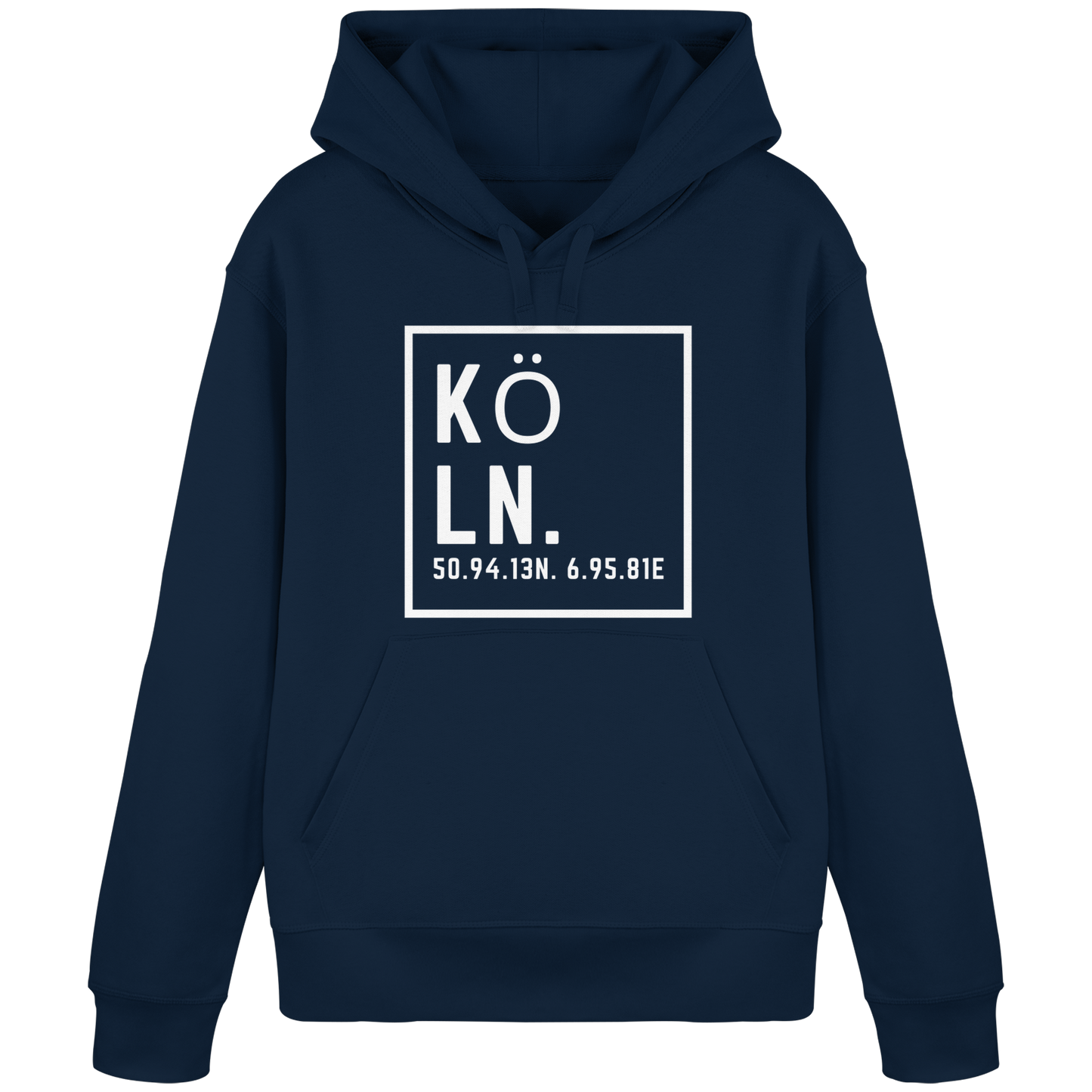 Köln Koordinaten (großer Druck auf der Brust) - Organic Basic Hoodie