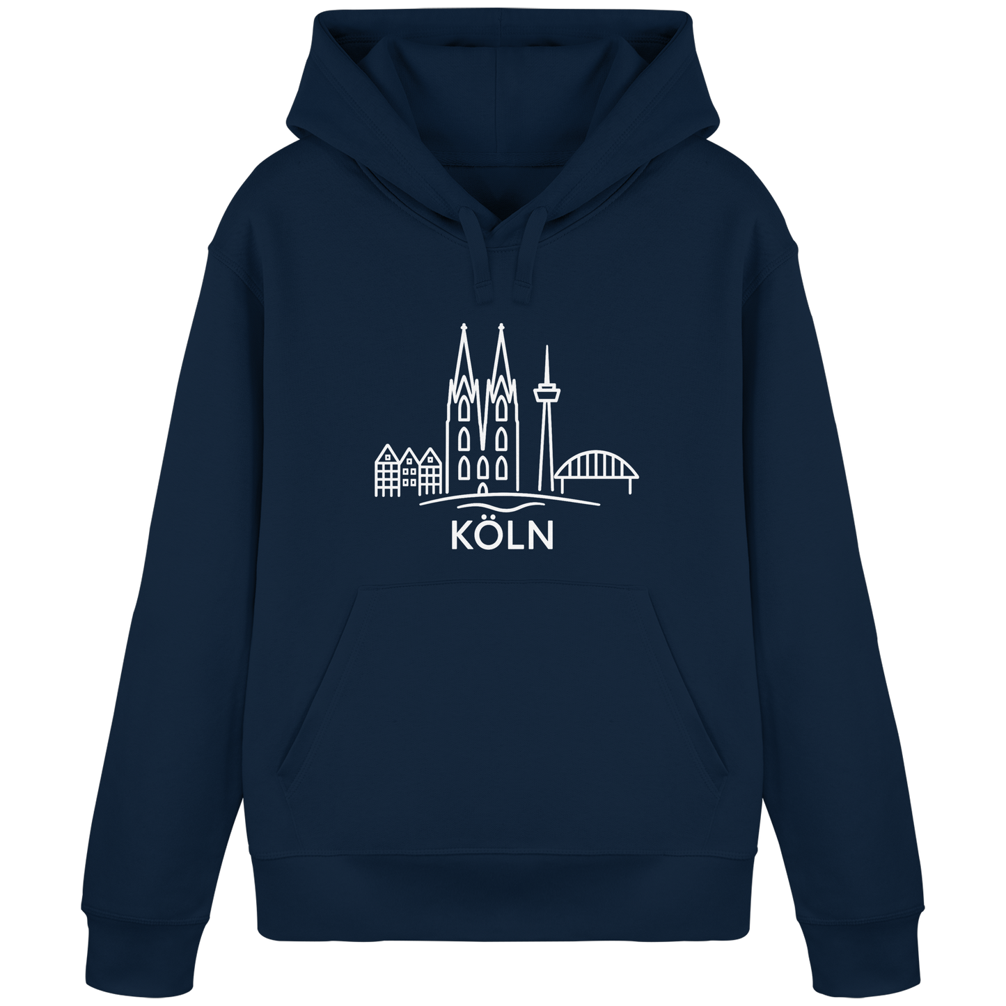 Köln Skyline (großer Druck auf der Brust) - Organic Basic Hoodie