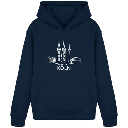 Köln Skyline (großer Druck auf der Brust) - Organic Basic Hoodie