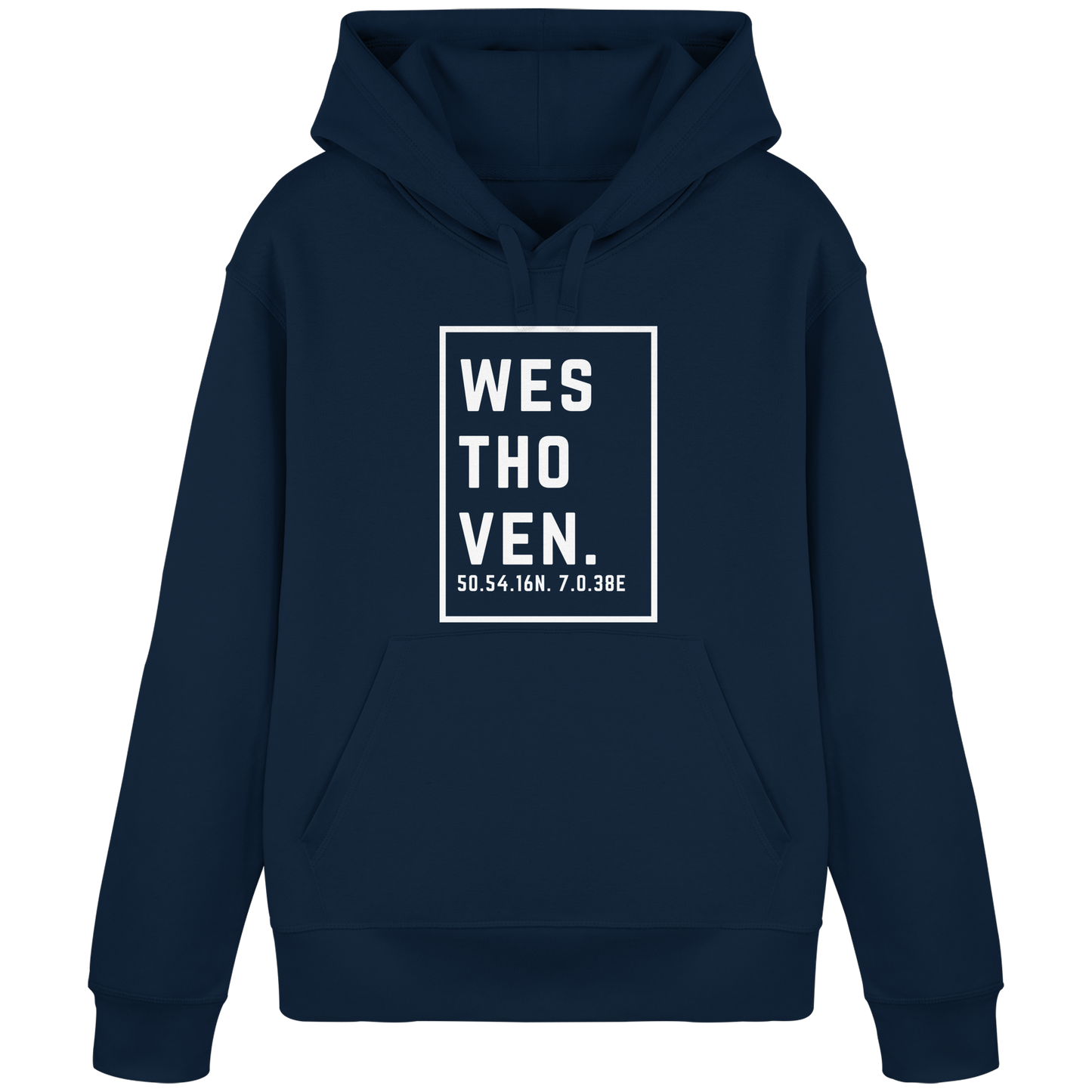 Westhoven Koordinaten (großer Druck auf der Brust) - Organic Basic Hoodie