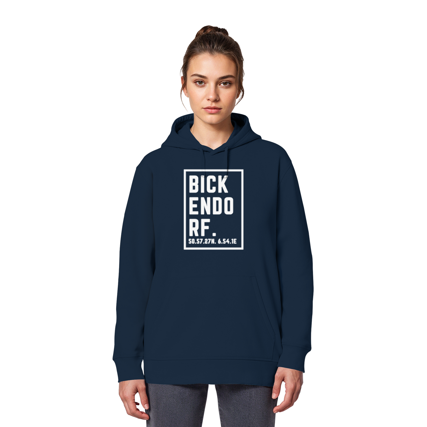 Bickendorf Koordinaten (großer Druck auf der Brust) - Organic Basic Hoodie