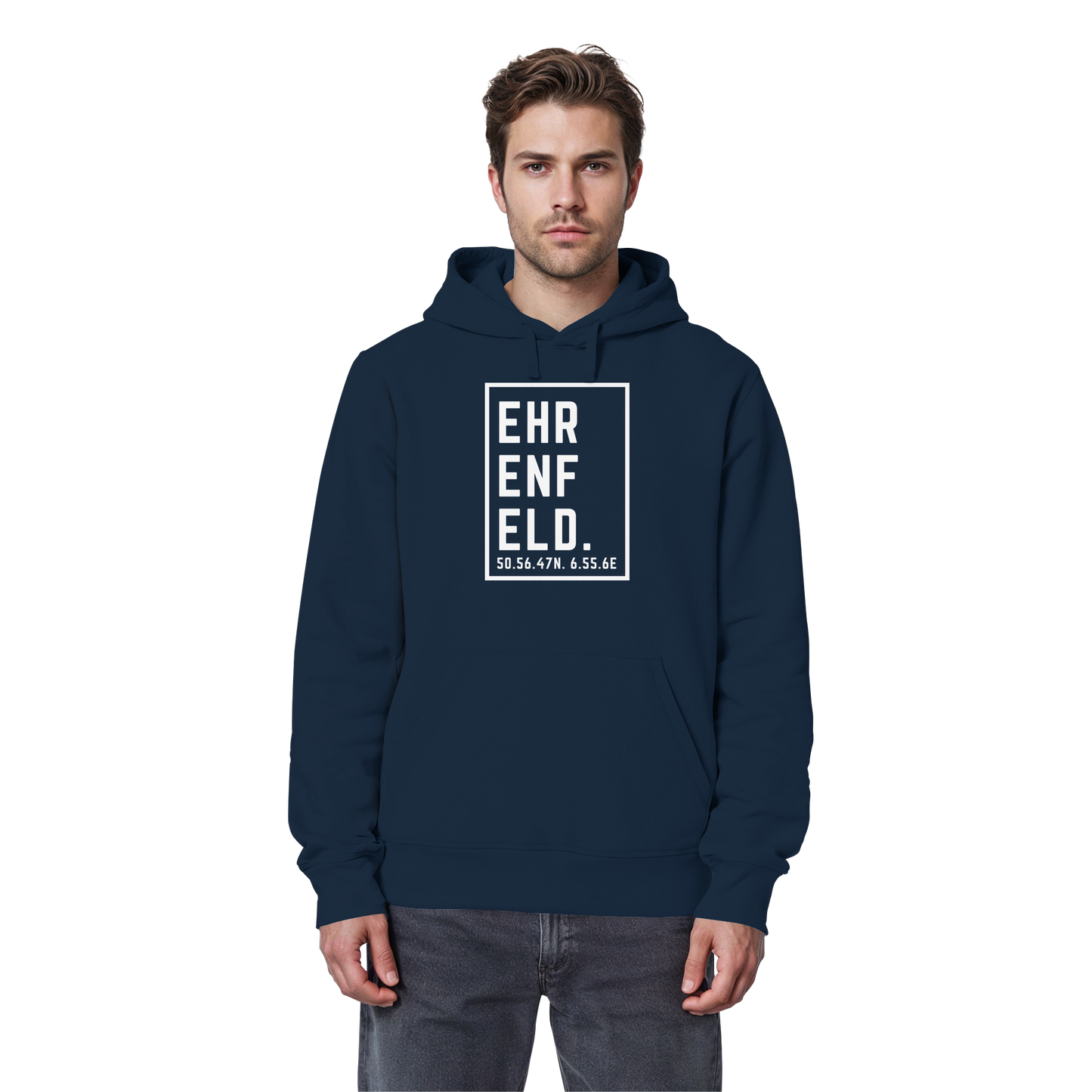 Ehrenfeld Koordinaten (großer Druck auf der Brust) - Organic Basic Hoodie