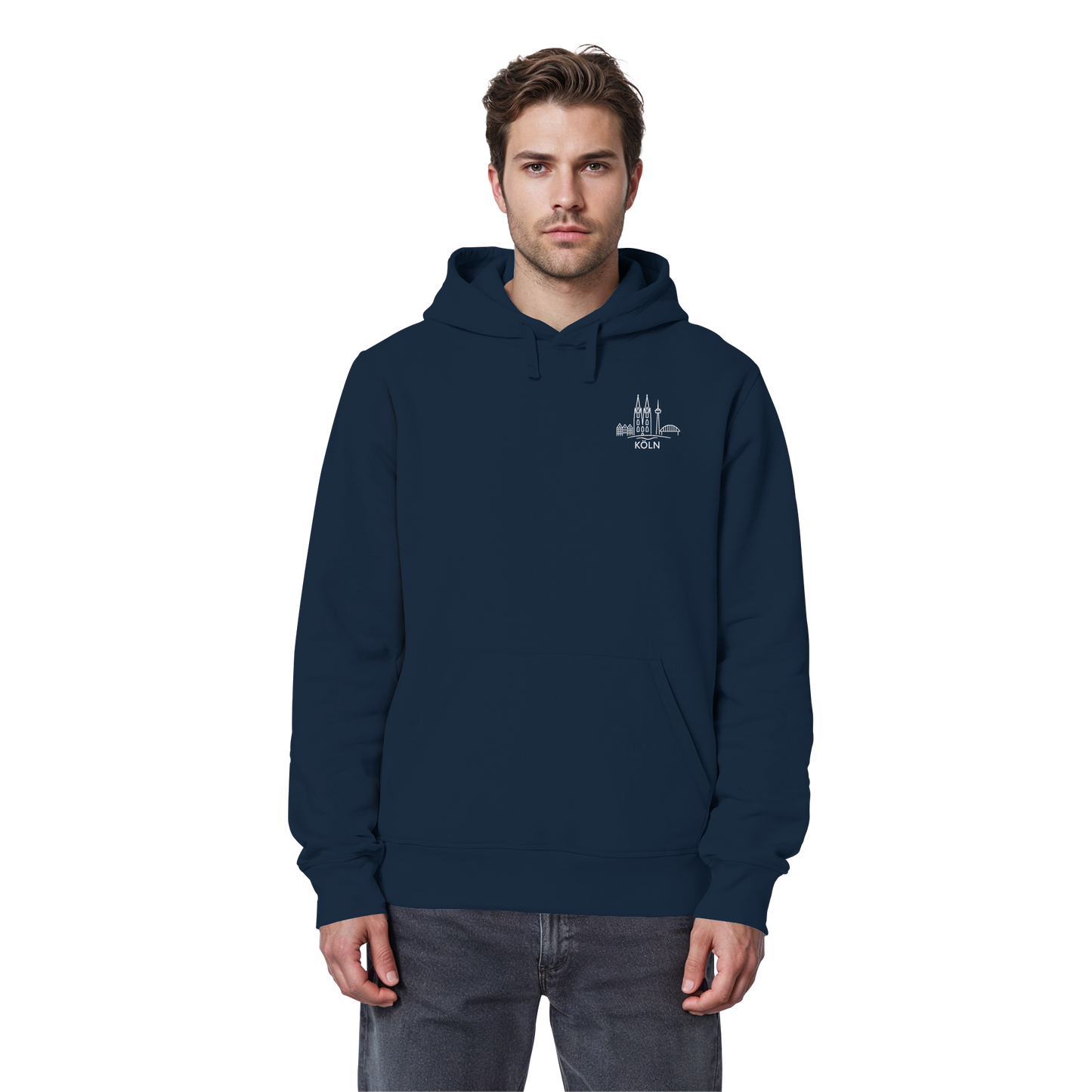 Köln Skyline Stick - Organic Basic Hoodie