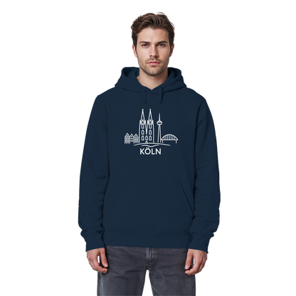 Köln Skyline (großer Druck auf der Brust) - Organic Basic Hoodie