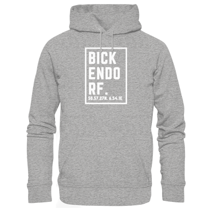 Bickendorf Koordinaten (großer Druck auf der Brust) - Organic Basic Hoodie