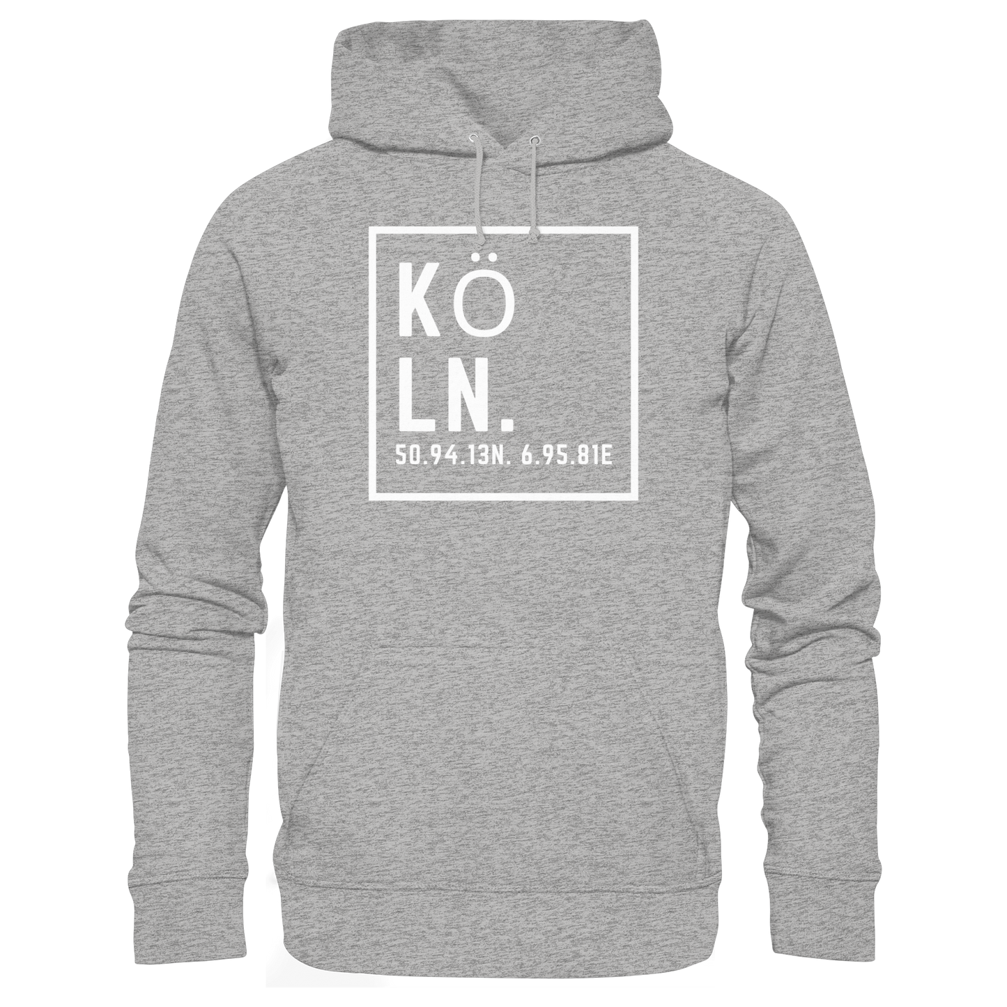 Köln Koordinaten (großer Druck auf der Brust) - Organic Basic Hoodie