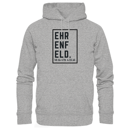 Ehrenfeld Koordinaten (großer Druck auf der Brust) - Organic Basic Hoodie