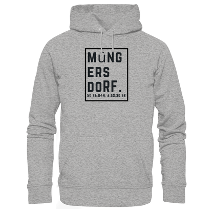 Müngersdorf Koordinaten (großer Druck auf der Brust) - Organic Basic Hoodie