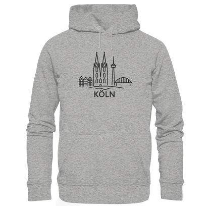Köln Skyline (großer Druck auf der Brust) - Organic Basic Hoodie