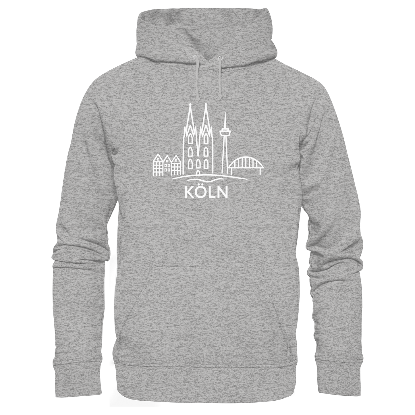 Köln Skyline (großer Druck auf der Brust) - Organic Basic Hoodie