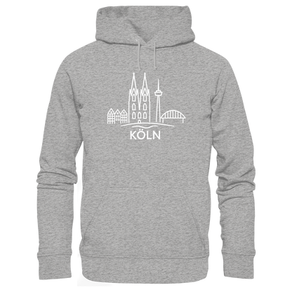 Köln Skyline (großer Druck auf der Brust) - Organic Basic Hoodie
