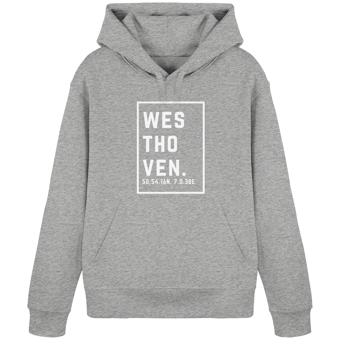Westhoven Koordinaten (großer Druck auf der Brust) - Organic Basic Hoodie