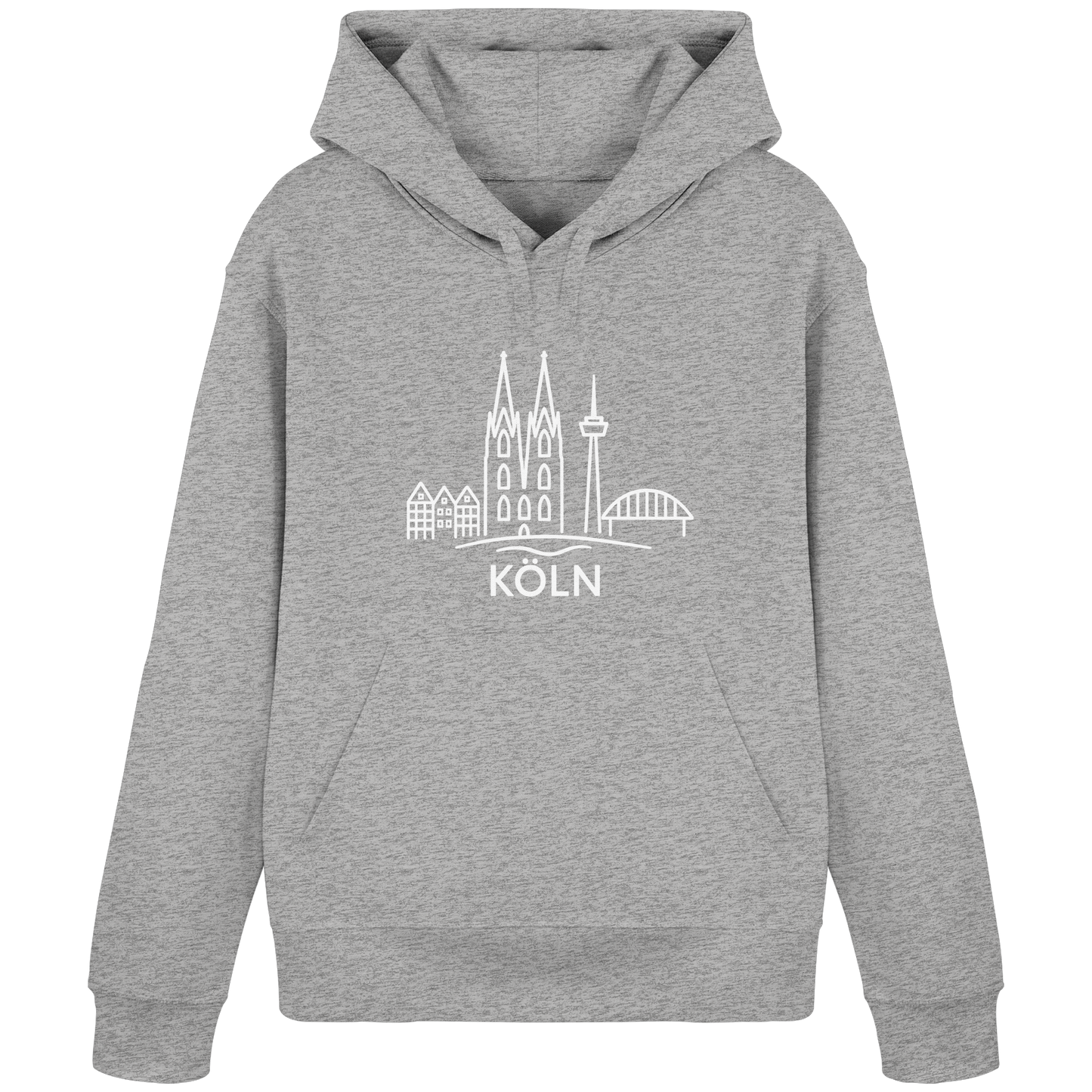 Köln Skyline (großer Druck auf der Brust) - Organic Basic Hoodie