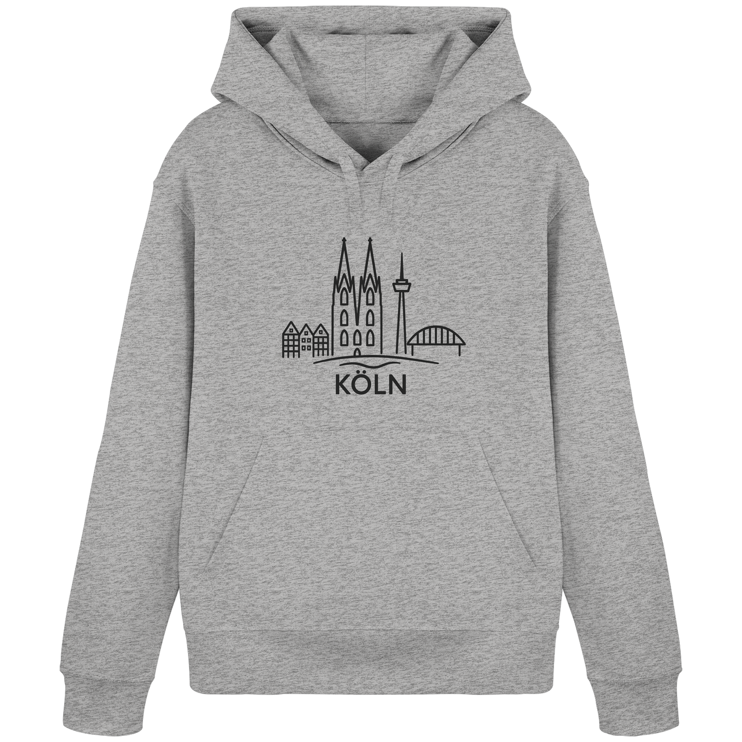 Köln Skyline (großer Druck auf der Brust) - Organic Basic Hoodie