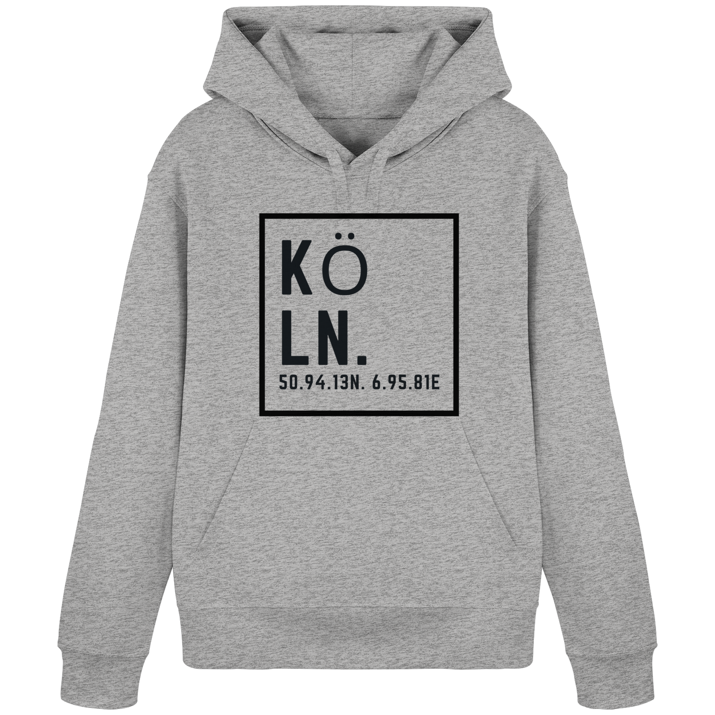 Köln Koordinaten (großer Druck auf der Brust) - Organic Basic Hoodie