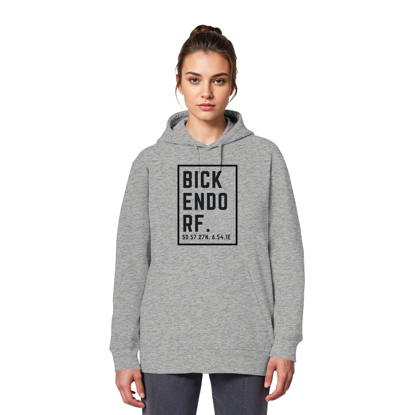 Bickendorf Koordinaten (großer Druck auf der Brust) - Organic Basic Hoodie