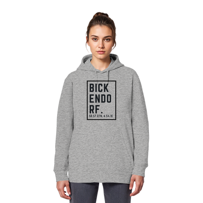 Bickendorf Koordinaten (großer Druck auf der Brust) - Organic Basic Hoodie