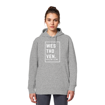 Westhoven Koordinaten (großer Druck auf der Brust) - Organic Basic Hoodie