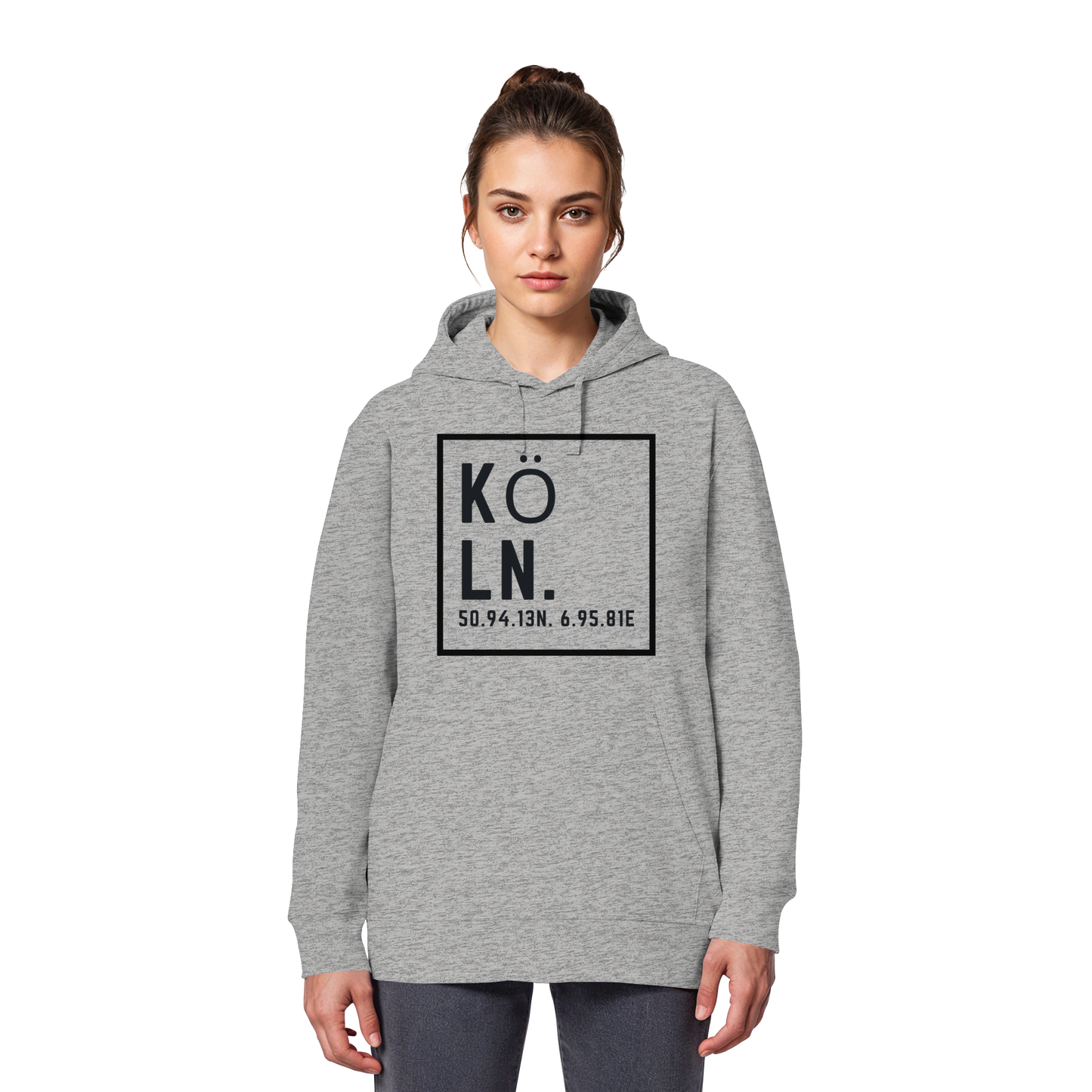 Köln Koordinaten (großer Druck auf der Brust) - Organic Basic Hoodie
