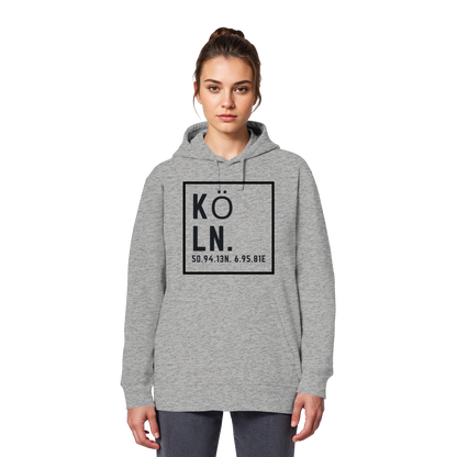 Köln Koordinaten (großer Druck auf der Brust) - Organic Basic Hoodie